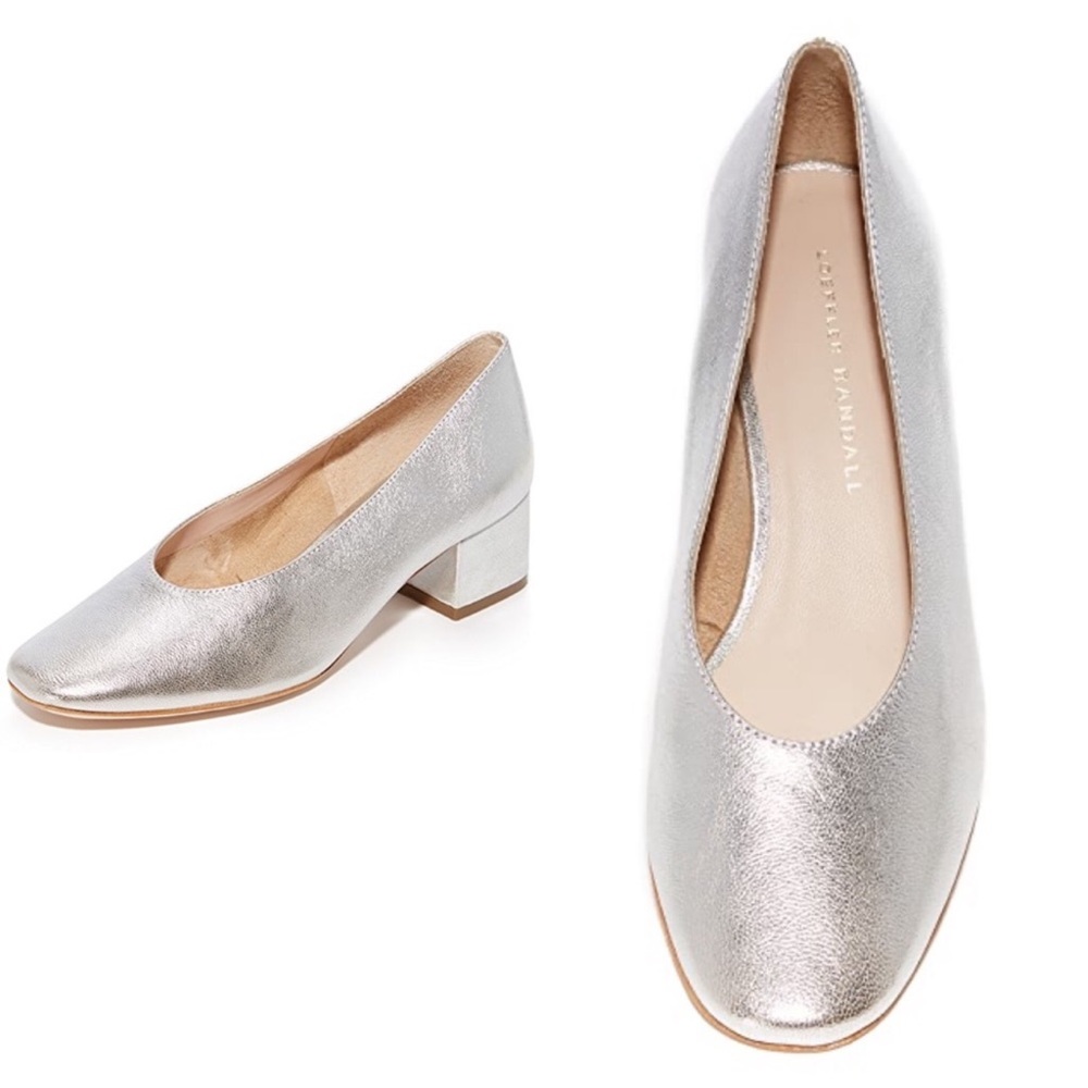 Loeffler Randall Silver Brooks Low Block Heel Pump 8